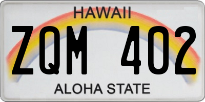 HI license plate ZQM402