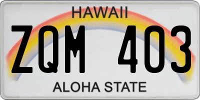 HI license plate ZQM403