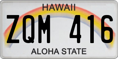 HI license plate ZQM416