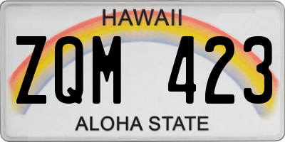 HI license plate ZQM423