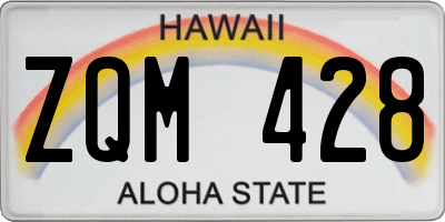HI license plate ZQM428