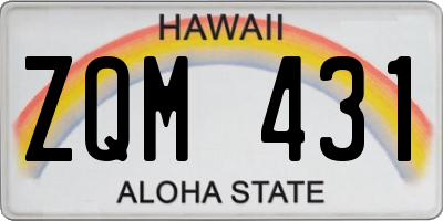 HI license plate ZQM431