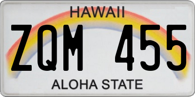 HI license plate ZQM455