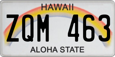HI license plate ZQM463