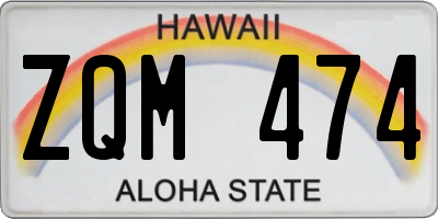 HI license plate ZQM474