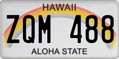 HI license plate ZQM488