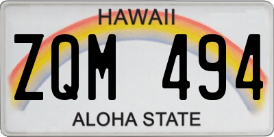 HI license plate ZQM494