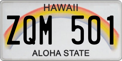 HI license plate ZQM501