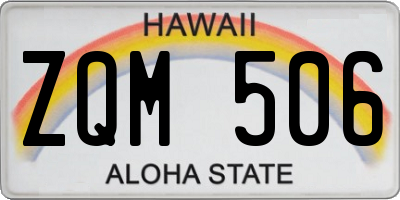 HI license plate ZQM506
