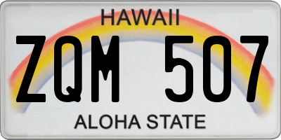 HI license plate ZQM507