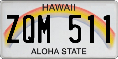 HI license plate ZQM511