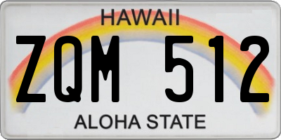 HI license plate ZQM512