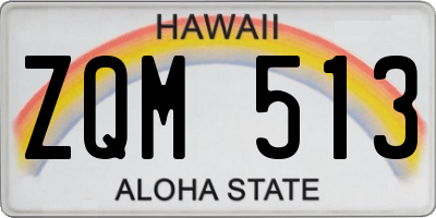 HI license plate ZQM513