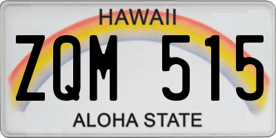 HI license plate ZQM515