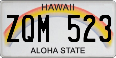 HI license plate ZQM523