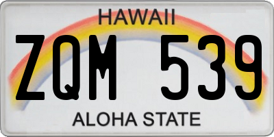 HI license plate ZQM539