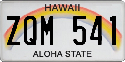 HI license plate ZQM541