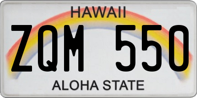HI license plate ZQM550