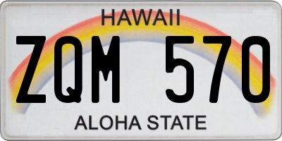 HI license plate ZQM570
