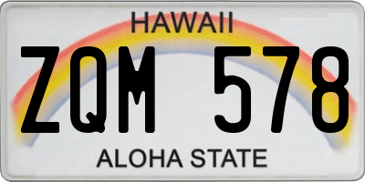 HI license plate ZQM578