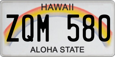 HI license plate ZQM580