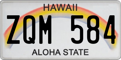 HI license plate ZQM584