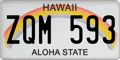 HI license plate ZQM593