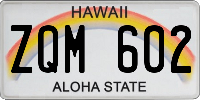 HI license plate ZQM602