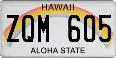 HI license plate ZQM605