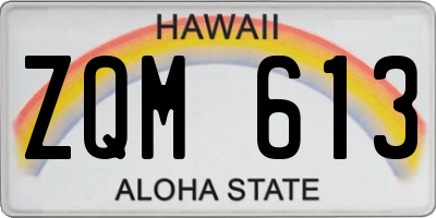 HI license plate ZQM613