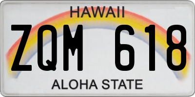 HI license plate ZQM618