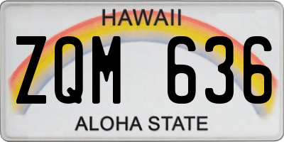 HI license plate ZQM636