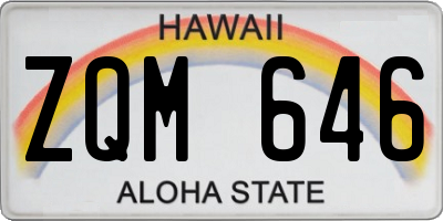 HI license plate ZQM646