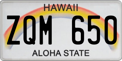 HI license plate ZQM650