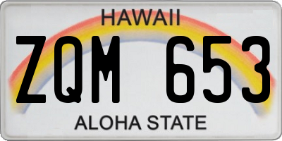 HI license plate ZQM653
