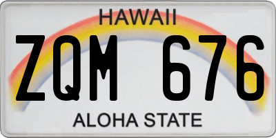 HI license plate ZQM676