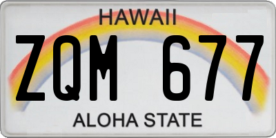 HI license plate ZQM677