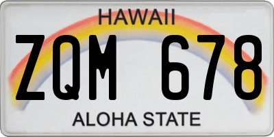 HI license plate ZQM678