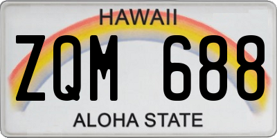 HI license plate ZQM688