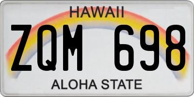 HI license plate ZQM698