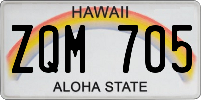 HI license plate ZQM705