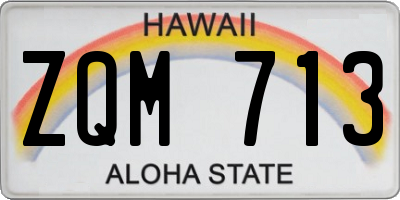 HI license plate ZQM713