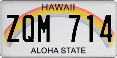 HI license plate ZQM714