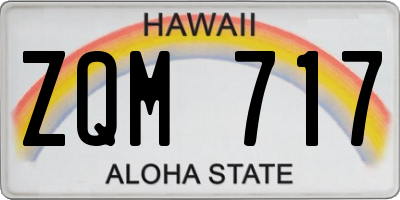 HI license plate ZQM717