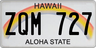 HI license plate ZQM727