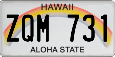 HI license plate ZQM731