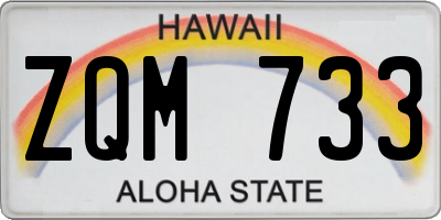 HI license plate ZQM733