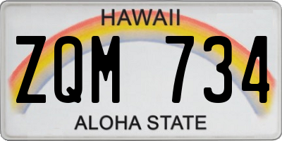 HI license plate ZQM734