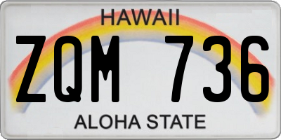 HI license plate ZQM736