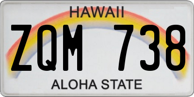 HI license plate ZQM738